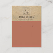 RUSTIC TERRACOTTA TEXTURE LOGO EARRING DISPLAY VISITEKAARTJE (Voorkant)
