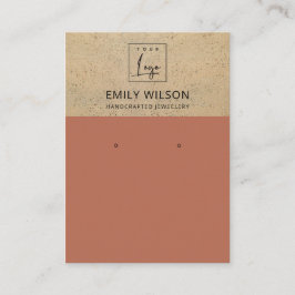 RUSTIC TERRACOTTA TEXTURE LOGO EARRING DISPLAY VISITEKAARTJE