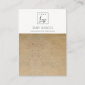 RUSTIC TERRACOTTA TEXTURE LOGO EARRING DISPLAY VISITEKAARTJE (Voorkant)