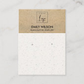 RUSTIC TERRACOTTA TEXTURE LOGO EARRING DISPLAY VISITEKAARTJE (Voorkant)