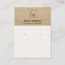 RUSTIC TERRACOTTA TEXTURE LOGO EARRING DISPLAY VISITEKAARTJE