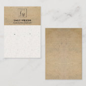 RUSTIC TERRACOTTA TEXTURE LOGO EARRING DISPLAY VISITEKAARTJE (Voorkant / Achterkant)