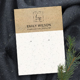 RUSTIC TERRACOTTA TEXTURE LOGO EARRING DISPLAY VISITEKAARTJE