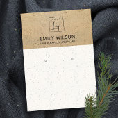 RUSTIC TERRACOTTA TEXTURE LOGO EARRING DISPLAY VISITEKAARTJE