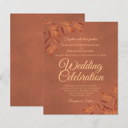 Rustic Terracotta verliet BUDGET Weddenschap (Voorkant / Achterkant)