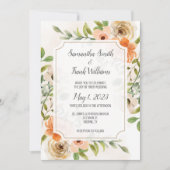 Rustic Terracotta Waterverf Floral Invitation Kaart (Voorkant)