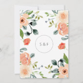 Rustic Terracotta Waterverf Floral Invitation Kaart (Achterkant)
