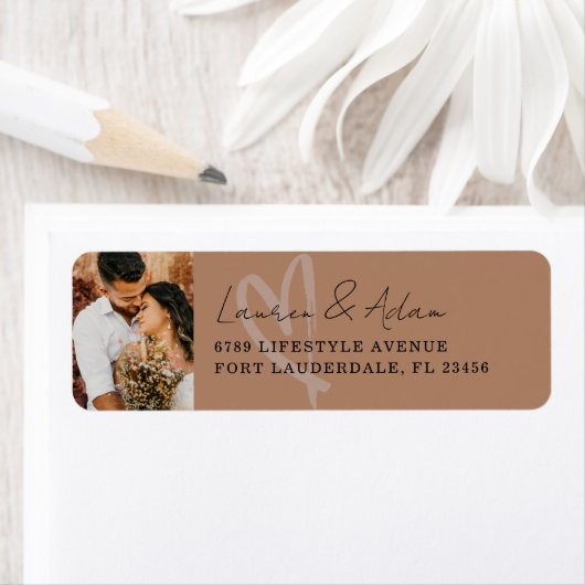 Rustic Terracotta Wedding Return Address Etiket (Insitu)