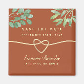 Rustic Terracotta Wedding Save the Date Invitation Magneet (Voorkant)