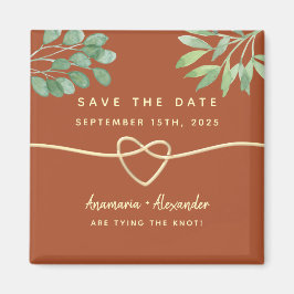 Rustic Terracotta Wedding Save the Date Invitation Magneet