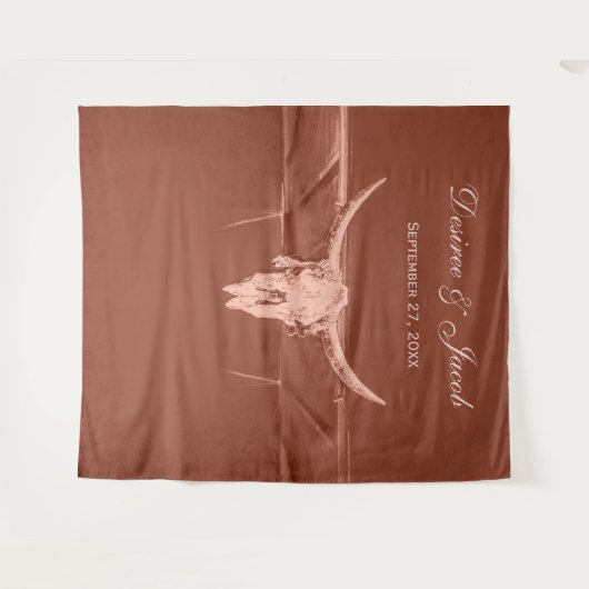 Rustic Terracotta Westerne Bull Koe Wandkleed (Voorkant (horizontaal))