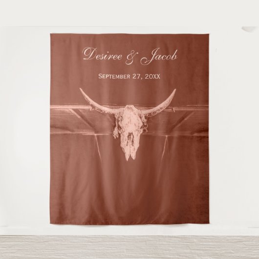 Rustic Terracotta Westerne Bull Koe Wandkleed (Voorkant)