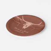 Rustic Terracotta Westerne Koe Papieren Bordje (Gekanteld)