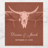 Rustic Terracotta Westerne Koe Wijn Etiket (Enkel label)