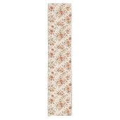 Rustic Terracotta Wildflower Botanical Pattern Korte Tafelloper (Voorkant)