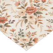 Rustic Terracotta Wildflower Botanical Pattern Korte Tafelloper (Hoek)