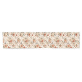 Rustic Terracotta Wildflower Botanical Pattern Korte Tafelloper (Horizontaal)