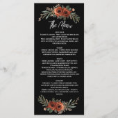 Rustic Terracotta & Zwarte Trouwbloemen Menu (Voorkant)