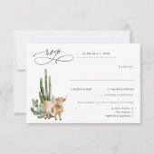 Rustic Texas Cactus & Cow Huwelijksreactie RSVP Kaartje (Voorkant)