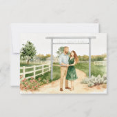 Rustic Texas Cactus & Cow Wedding RSVP Kaartje (Achterkant)
