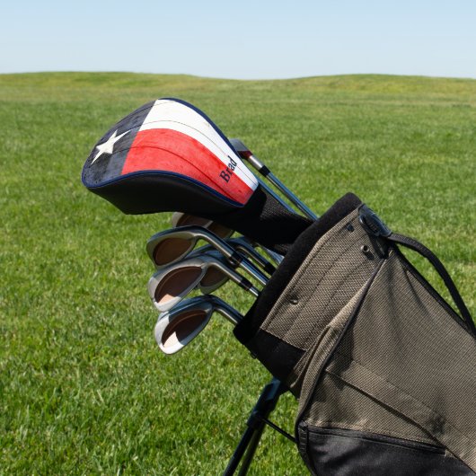 Rustic Texas Flag gepersonaliseerd Golfheadcover (Insitu)