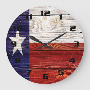 Rustic Texas Flag Grote Klok