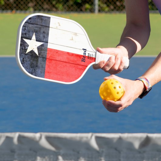 Rustic Texas Flag Specialized Pickleball Paddle (Insitu)