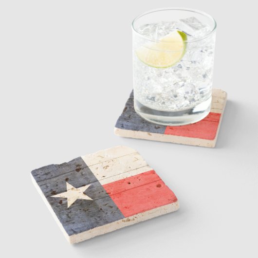Rustic Texas Flag  Stenen Onderzetter (Zijkant)