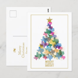 Rustic Texas kerstboom Briefkaart