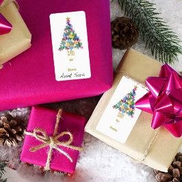 Rustic Texas kerstboom - cadeaulabel voor Label