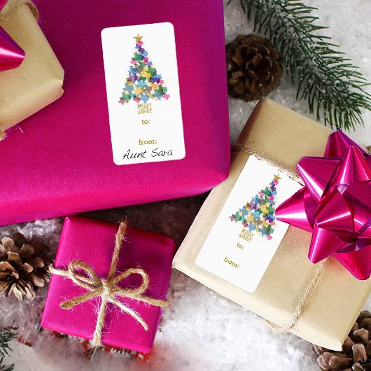 Rustic Texas kerstboom - cadeaulabel voor Label