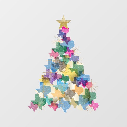 Rustic Texas kerstboom Raamsticker (Vel)