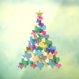 Rustic Texas kerstboom Raamsticker