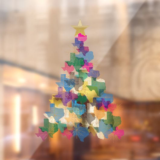 Rustic Texas kerstboom Raamsticker (Vel 2)