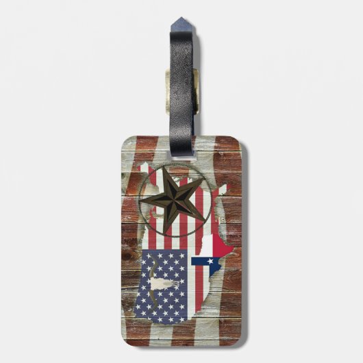 Rustic Texas Lone Star Texas Long Horn Bagagelabel (Achterkant verticaal)