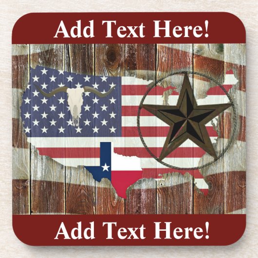 Rustic Texas Lone Star Texas Long Horn Beverage Co Bier Onderzetter (Voorkant)