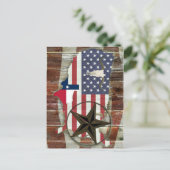 Rustic Texas Lone Star Texas Long Horn Briefkaart (Staand voorkant)