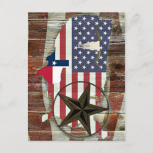 Rustic Texas Lone Star Texas Long Horn Briefkaart
