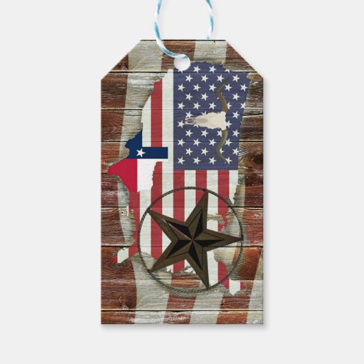 Rustic Texas Lone Star Texas Long Horn Cadeaulabel (Voorkant)