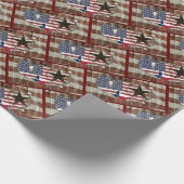 Rustic Texas Lone Star Texas Long Horn Cadeaupapier (Hoek)