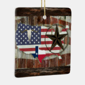 Rustic Texas Lone Star Texas Long Horn Ceramic Orn Keramisch Ornament (Rechts)