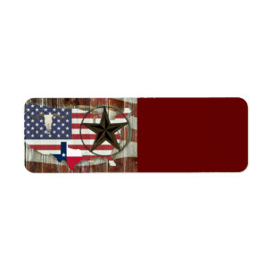 Rustic Texas Lone Star Texas Long Horn Etiket