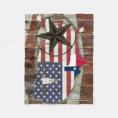 Rustic Texas Lone Star Texas Long Horn Fleece Deken (Voorkant)