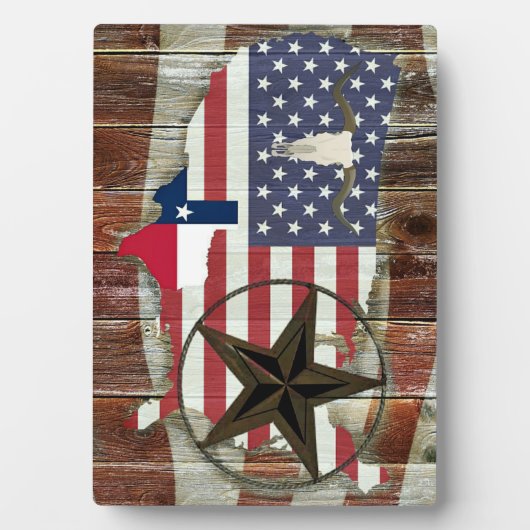 Rustic Texas Lone Star Texas Long Horn Fotoplaat (voorkant)