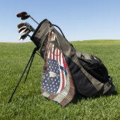 Rustic Texas Lone Star Texas Long Horn Golfhanddoek (Groen)