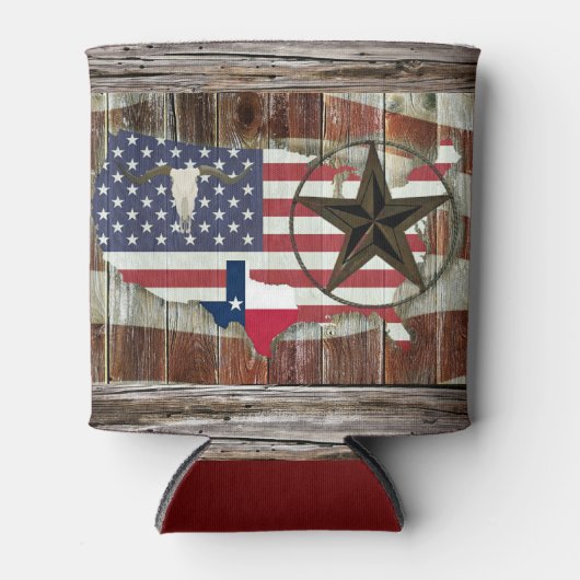 Rustic Texas Lone Star Texas Long Horn Koelbox Blikjeskoeler (Voorkant)