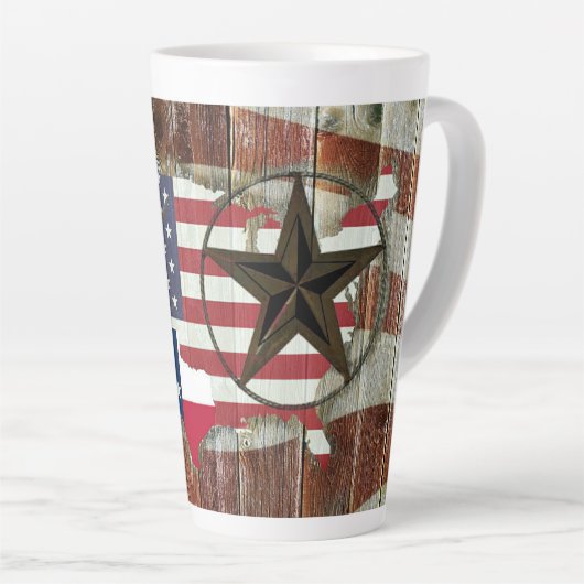 Rustic Texas Lone Star Texas Long Horn Latte Mok (Rechterhoek)