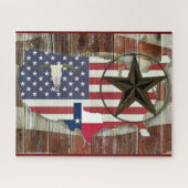 Rustic Texas Lone Star Texas Long Horn Legpuzzel (Horizontaal)