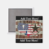 Rustic Texas Lone Star Texas Long Horn Magneet (Voorkant / Achterkant)
