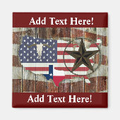 Rustic Texas Lone Star Texas Long Horn Magnet (Voorkant)